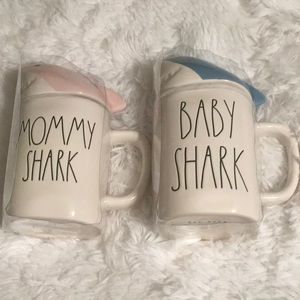 Rae Dunn mommy & baby shark mugs